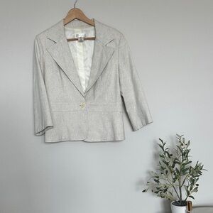 White House Black Market Cropped Off-White Blazer